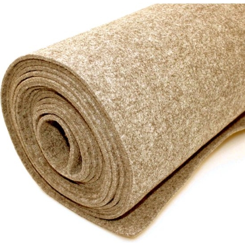 Vilt bekleed tapijt - Beige - 200 x 1.000 cm