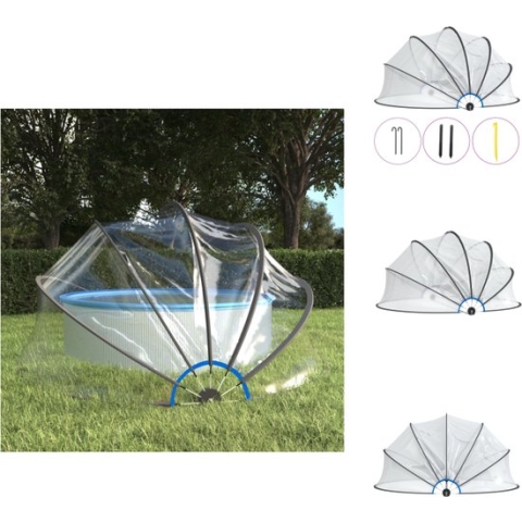 vidaXL Zwembadkoepel - PVC/Glasvezel - 406 x 203 cm - Transparant - Zwembad afdekzeil