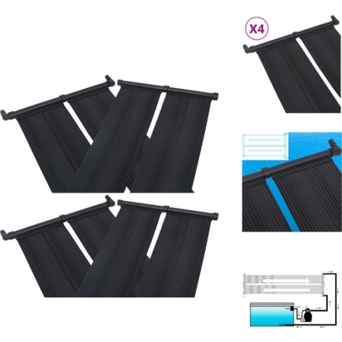 vidaXL Solarzwembadverwarmingsset - 8 panelen - 80x310 cm - Polyethyleen - Zwembadfilterpomp