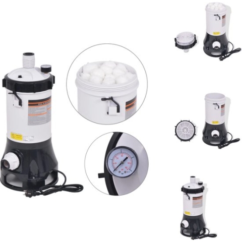 vidaXL Filterpomp voor Intex en Bestway zwembaden - 30.6 x 66 cm - 4.4 m³/u - 100 filterballen - Zwembadfilter