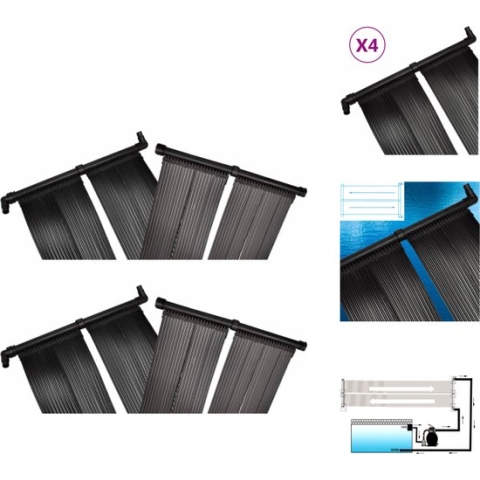 vidaXL Solarzwembadverwarming - Paneel van 80 x 620 cm - 8 panelen - 34 cm breed - Geschikt voor 32 mm/38 mm slangen - Zwembadfilterpomp