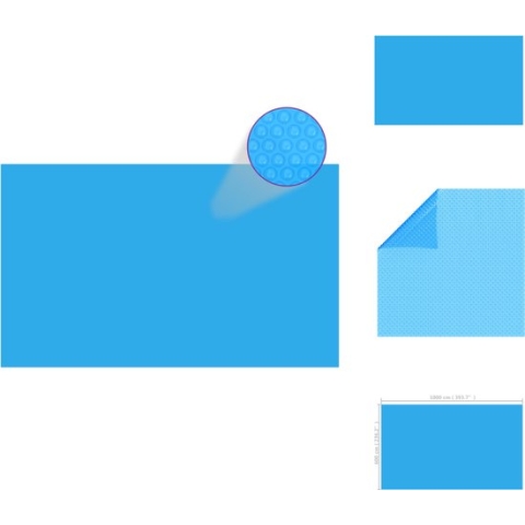 vidaXL Zwembadzeil - PE-folie met luchtkamers - 1.000 x 600 cm - blauw - Zwembad afdekzeil