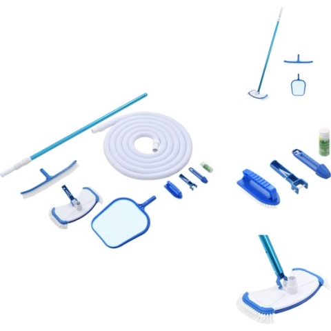 vidaXL Zwembad Onderhoudsset - Grote Verzwaarde Stofzuiger - Inclusief Skimmer en Borstels - Verstelbare Aluminium Stok - Met Thermometer - 38mm Slang - ABS Materiaal - Zwembadonderhoud
