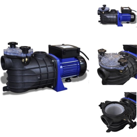 vidaXL Zwembadpomp - Geavanceerd - 500W - 9000l/u - 10m - 42x19x22cm - Zwembadfilter