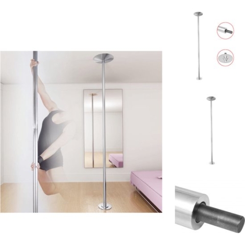 vidaXL Danspaal Verchroomd IJzer - 45 mm - Draagbaar - Dansmat