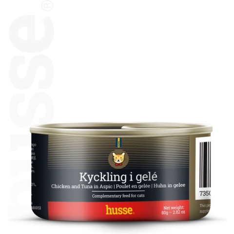 Husse - Kip in gelei - katten natvoer - 48 x 80g