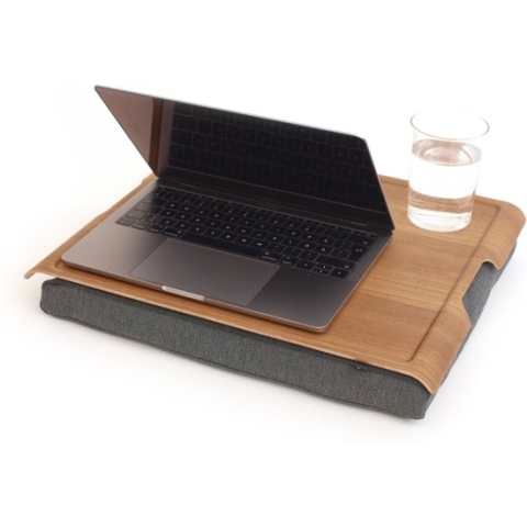 Laptray / Schootdienblad Antislip Teakhouten blad - 46 x 38 x 6,5 cm