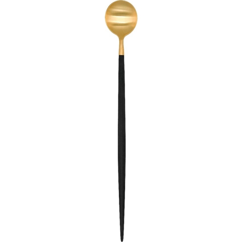 Cutipol Goa - Longdrink / Latte Macchiato lepel - Zwart/Goud (6 stuks)