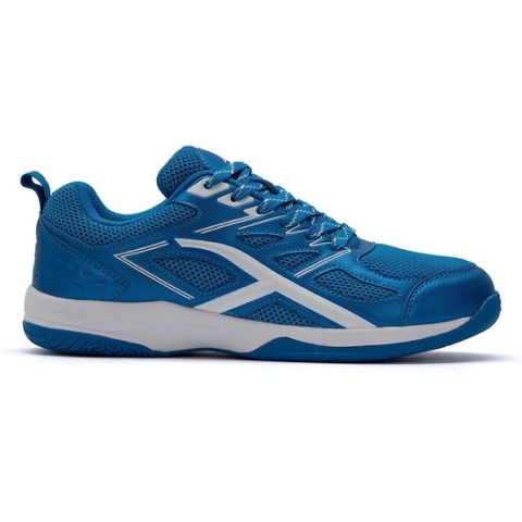 Hundred Xoom Badmintonschoen voor Heren en Jongens (Blauw/Wit, Maat: EU 44, UK 10, US 11) | Materiaal: Polyester, Mesh | Ademend Ontwerp | Buitenzool Grip