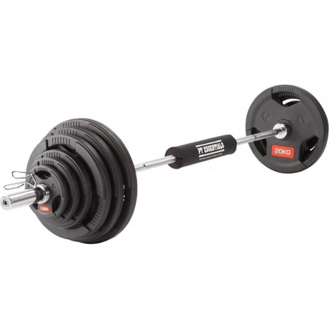 Powerlifter Compact Complete Olympische Halterset met 182 cm Halterstang en 107,5 kg olympische halterschijven - 50 mm boring
