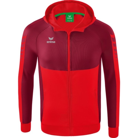 ERIMA Six Wings Trainingsjack Met Capuchon Dames Rood-Bordeaux Maat 42