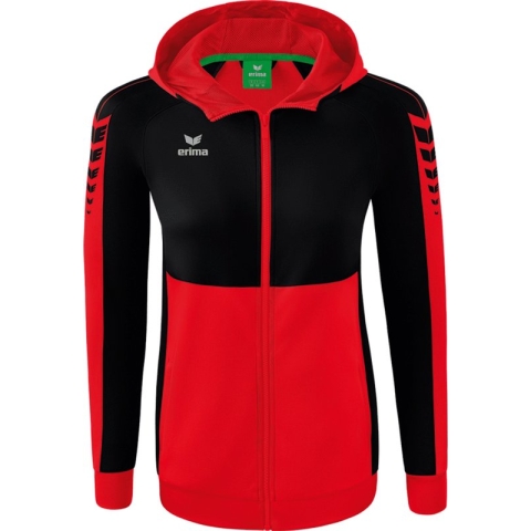 ERIMA Six Wings Trainingsjack Met Capuchon Dames Rood-Zwart Maat 44
