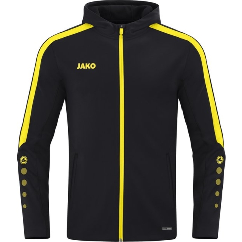 JAKO Power Jas met Capuchon Zwart-Geel Maat XXL