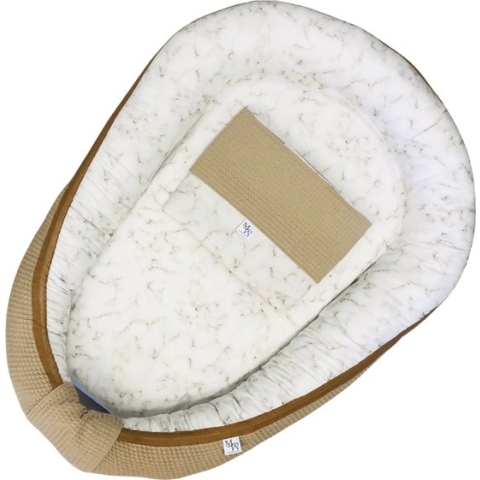 Babynestje Mauties Mama - Natural Marble - Maat M - met Rits - Handgemaakt in Nederland
