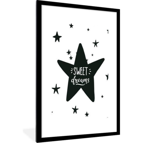 Fotolijst incl. Poster - Quote - Sterren - Kind - Jongens - Meisjes - Baby - 60x90 cm - Posterlijst