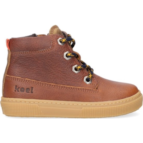 Koel4kids 03m008 Hoge sneakers - Leren Sneaker - Jongens - Cognac - Maat 25