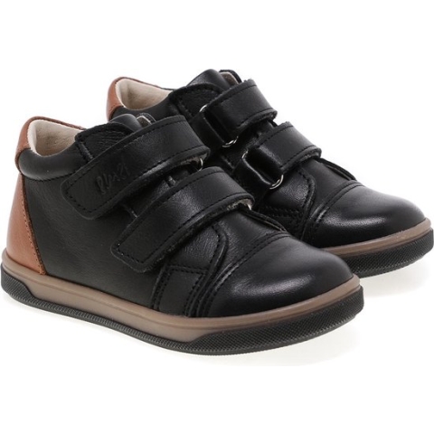 Emel Kinderschoenen met Klittenband - Zwart - Leder - Velcroschoenen - Maat 20