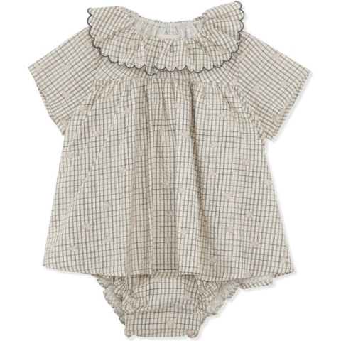 Konges Sløjd - Romper Blouse Bitsy - Rompertjes - Three Leaf Check 2-4 mnd
