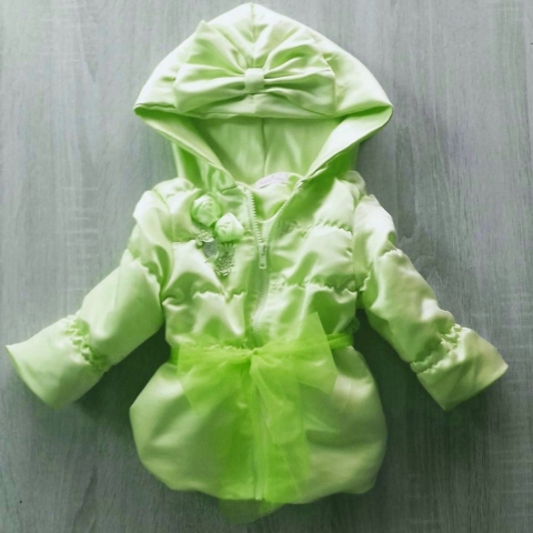 Maat 86 Zomerjas fel groen met steentjes en glitter jas baby en kind kinderJas