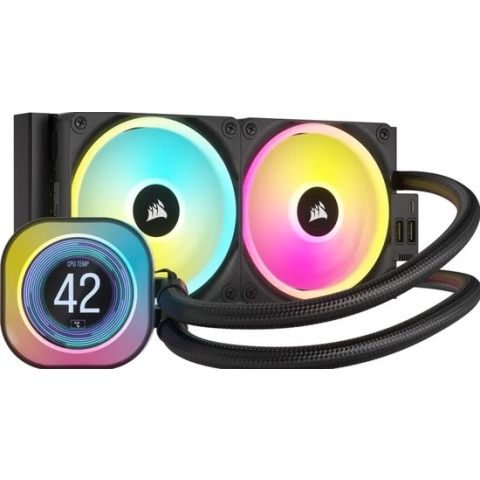 Corsair iCUE LINK H100i LCD - Vloeistofkoelsysteem processor - Afmeting radiator: 240 mm