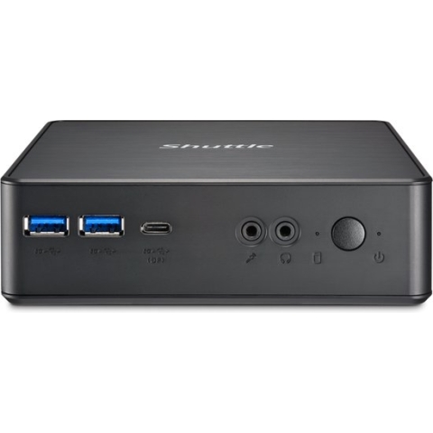 Shuttle XPC Nano PC NC40U, Intel Celeron 7305U, 1x HDMI, 1x DP,1xUSB-C/DP, 6x USB3.2, 1x 2.5" bay, 2x M.2, 1x LAN, RAID, 24/7 permanent gebruik, incl. VESA & Stand, 0.84L sized PC, Mini PC barebone, Intel SoC, DDR4-SDRAM, PCI Express, SATA III, 65 W