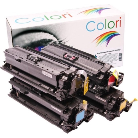 Set 4x Colori huismerk toner geschikt voor HP Color Laserjet CM3530FS CM3530MFP CP3525 CP3525DN CP3525N CM 3530FS CM 3530MFP CP 3525 CP 3525DN CP 3525N CP 3525X 504A 504X CE250A CE250X CE251A CE252A CE253A