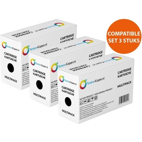 3X Canon 703 FX-10 - Alternatieve Toner - Zwart - 6000 Pagina's - Geschikt voor Canon I-Sensys LBP2900, LBP3000, MF4010, MF4120, MF4140, MF4270, MF4320D, 4330D, MF4340D, MF4350D, MF4370DN, MF4380DN, MF4660PL, MF4690, PCD440, PCD450