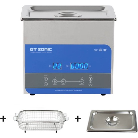GT-Sonic R3 ultrasoon reiniger - 3 liter RVS ultrasone reiniger - 40kHz ultrasoon reinigingsapparaat - Ultrasoonreiniger incl. korf en deksel