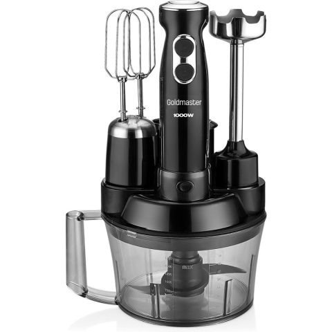 Goldmaster ELENAMAX - GM-7239B - Staafmixer - RVS - Keukenmachine - Keukenrobot - Blender - Zwart