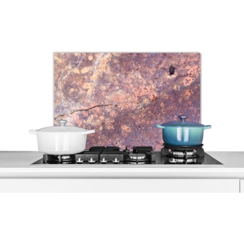 Spatscherm Keuken - Kookplaat Achterwand - Spatwand Fornuis - 70x50 cm - Roest - Abstract - Staal - Aluminium - Wanddecoratie - Muurbeschermer - Hittebestendig