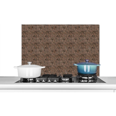 Spatscherm Keuken - Kookplaat Achterwand - Spatwand Fornuis - 90x60 cm - Steen - Patroon - Graniet - Aluminium - Wanddecoratie - Muurbeschermer - Hittebestendig