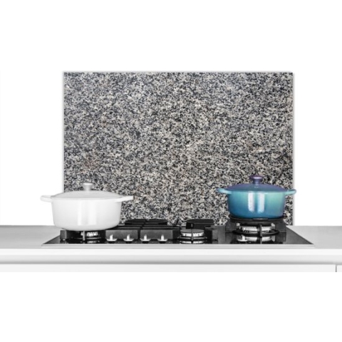 Spatscherm keuken - Achterwand keuken - Graniet - Industrieel - Grijs - Zwart - Spatwand - 90x60 cm - Muurbeschermer