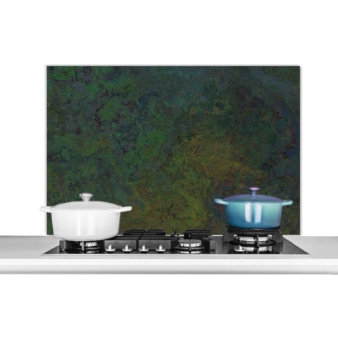 Spatscherm keuken - Steen design - Roest - Vintage - Spatwand - 100x65 cm - Keuken achterwand - Aluminium