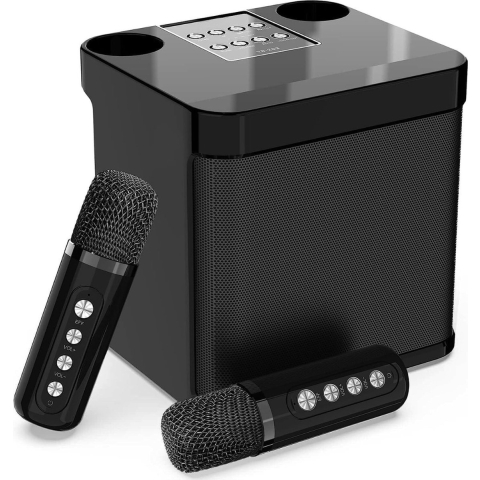 Karaoke Set Voor Volwassenen - Karaoke Set Met 2 Microfoons - Karaoke Set Voor tv - Karaoke Set Draadloze Microfoon - Zwart