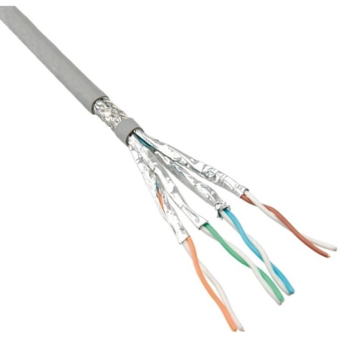 S/FTP CAT6 Gigabit netwerkkabel met vaste aders - AWG24 - LSZH / grijs - 50 meter
