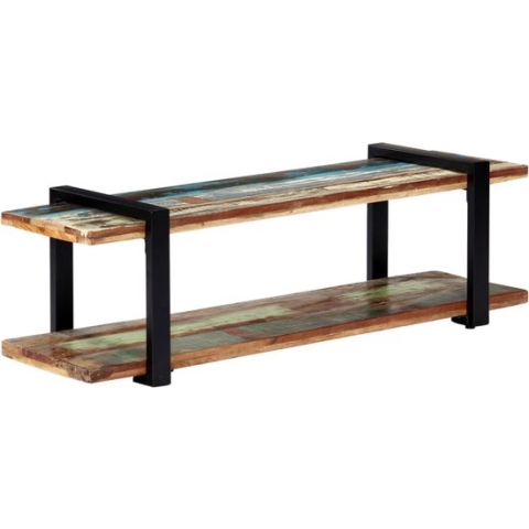 vidaXL Tv-meubel Industriële Stijl - 130x40x40 cm - Massief gerecycled hout en gepoedercoat ijzer - Kast