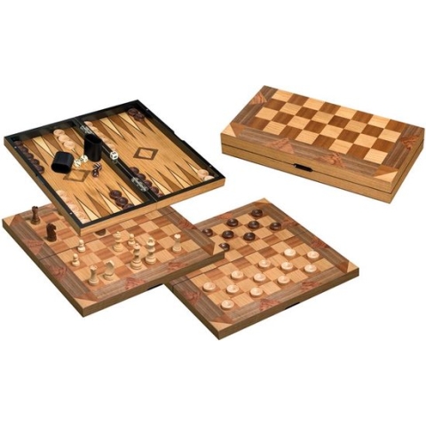 Philos Schaak/Dam/Backgammon Kassette Veld 43 mm, Koningshoogte 77 mm