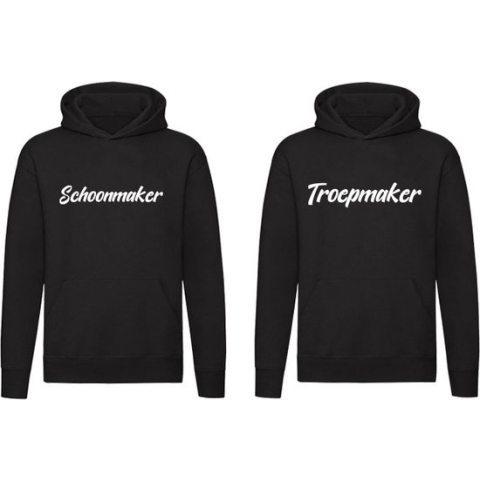 Schoonmaker & Troepmaker 2 Hoodies | Twee truien | Schoonmaken | Opruimen | Huisgenoot | Vader | Moeder | Broer | Zus | Dochter | Zoon | Kinderen | Relatie | Vriend | Vriendin | Trui | Hoodie