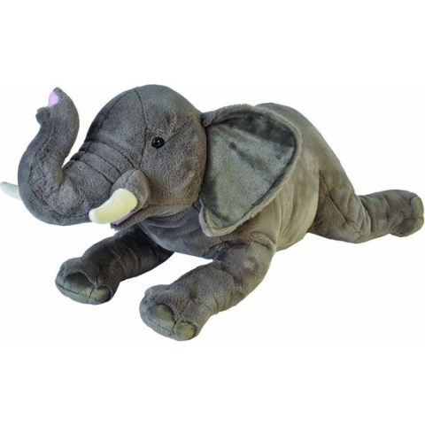 Wild Republic Knuffel Olifant Junior 76 Cm Pluche Grijs/wit