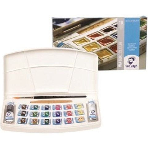 Aquarelverf - 20 HP 8618 - Kunststof set - van Gogh - 18 napjes en 2x10ml tubes