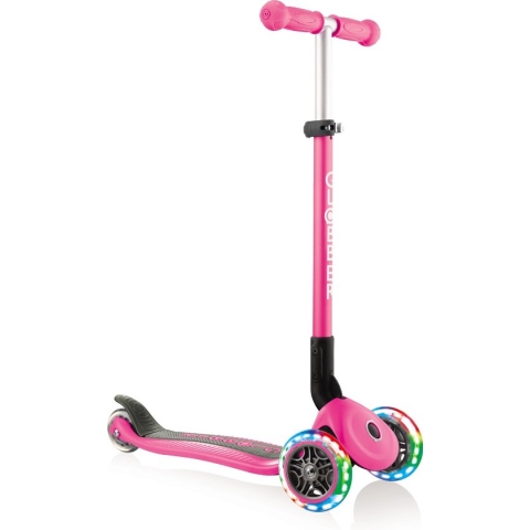 Globber Primo Foldable Lights step met 3 wielen in Roze