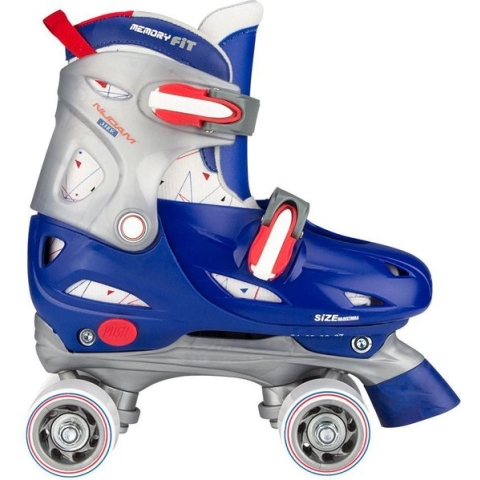 Nijdam Rolschaatsen Junior Verstelbaar Hardboot - Roller Rage - Blauw/Rood/Zilver - 27-30