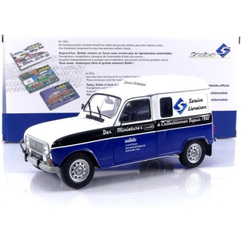 Renault R4 LF4 "90 Jaar Solido 2022" Blauw / Zwart / Wit 1-18 Solido