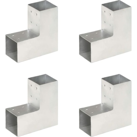 The Living Store Paalverbinding - Houten balk 81 mm - Gegalvaniseerd - 180 x 85 x 183 mm - 2 stuks