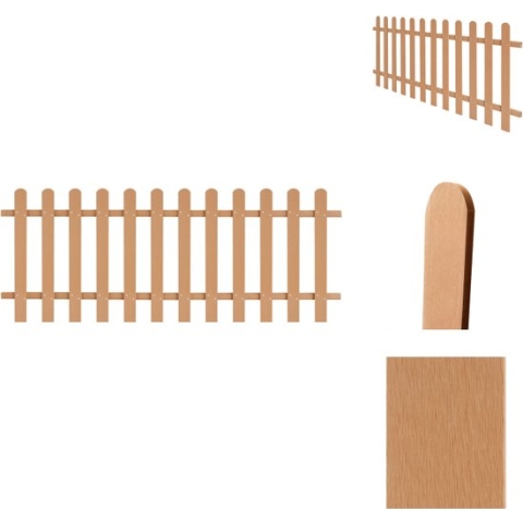 vidaXL Hek groep - 200x80 cm - Bruin HKC 9 cm latten - Omheiningssysteem