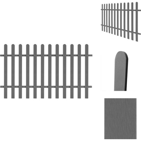 vidaXL Hek Tuin - 200 x 120 cm - Grijs HKC - Omheiningssysteem