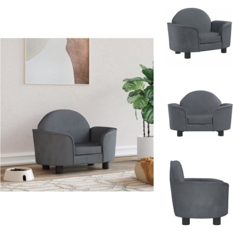 vidaXL Hondenbank - Comfort - Bed - 66 x 40 x 45 cm - Donkergrijs - Dierenkussen