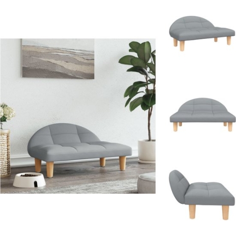 vidaXL Hondenbed - Lichtgrijs - 70 x 52 x 30 cm - Geschikt voor kleine honden - Massief grenen frame - Dierenkussen