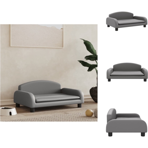 vidaXL Hondenbed - Kunstleer - 70 x 45 x 30 cm - Grijs - Dierenkussen