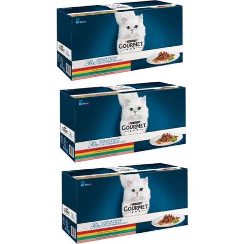 3x Gourmet Perle - Mini Filets in Saus - Kattenvoer - 60x85g